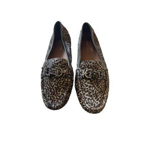 Leopard cow fur Donal J Pliner size 9 slip on loafer